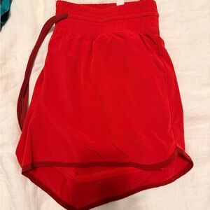 Vibrant Red Women's Athletic Shorts